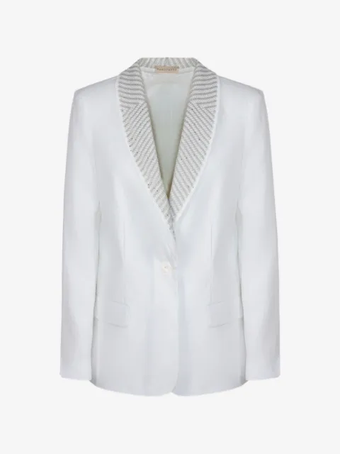 Purotatto linen single-breasted blazer