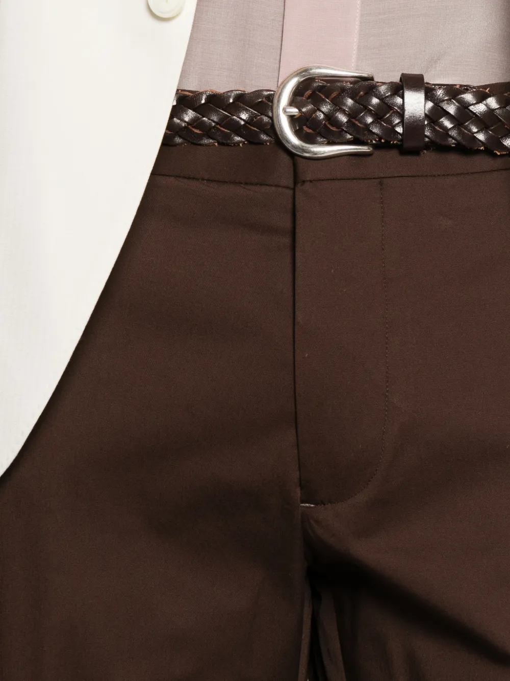 Entre Amis Senna broek met riemlussen Bruin
