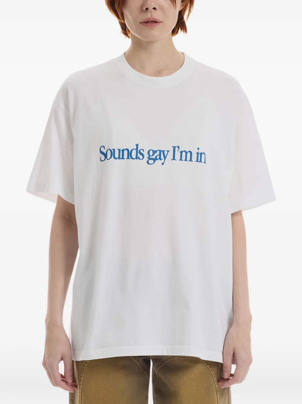 CARNE BOLLENTE Simply Sounds Gay slogan-print t-shirt - Bianco