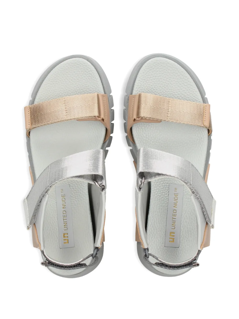 United Nude Delta Run metallic sandalen met vlakken Beige