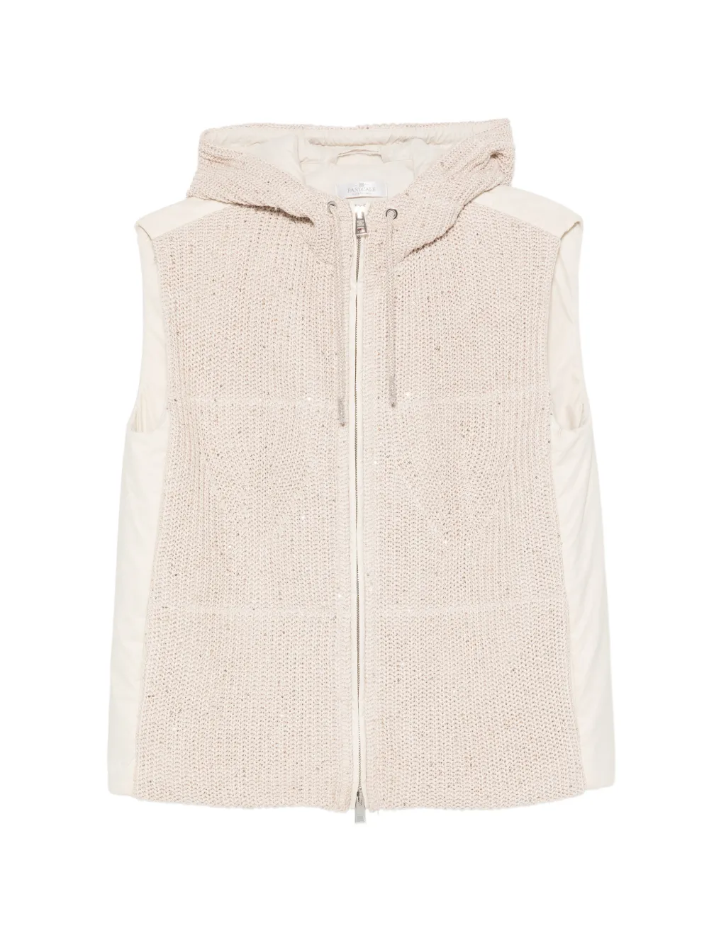 PANICALE sequin-embellished hooded gilet - Toni neutri