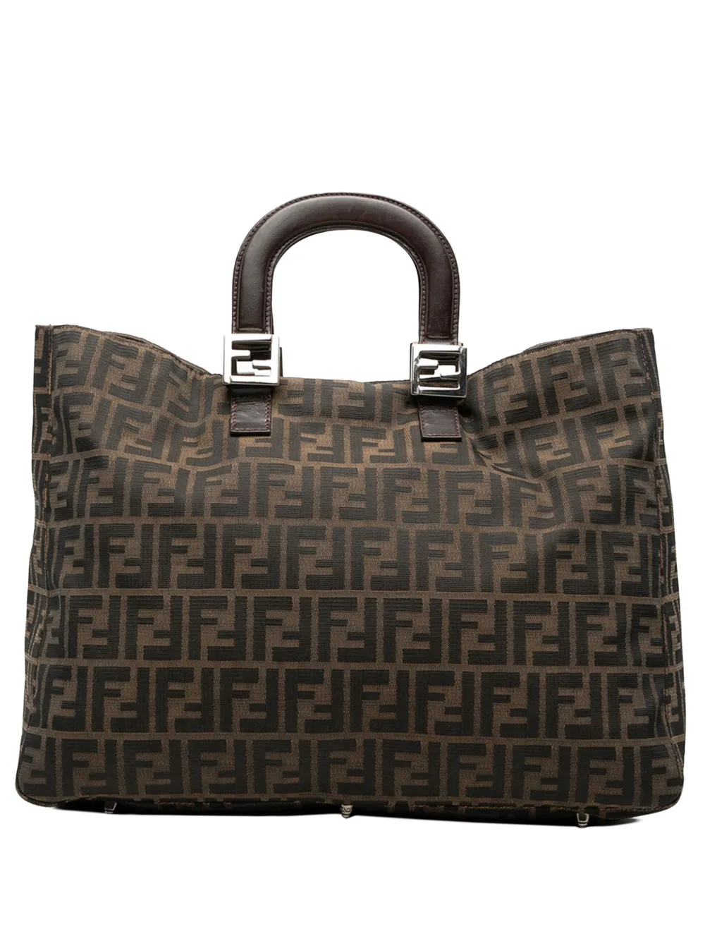 Fendi Pre-Owned 2000-2010 Large Zucca Canvas Twins tote bag - Marrone