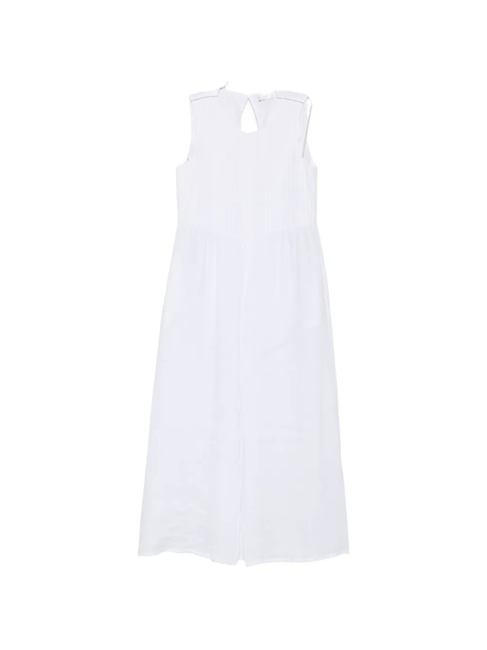 Peserico pleated-bodice sleeveless dress - Bianco