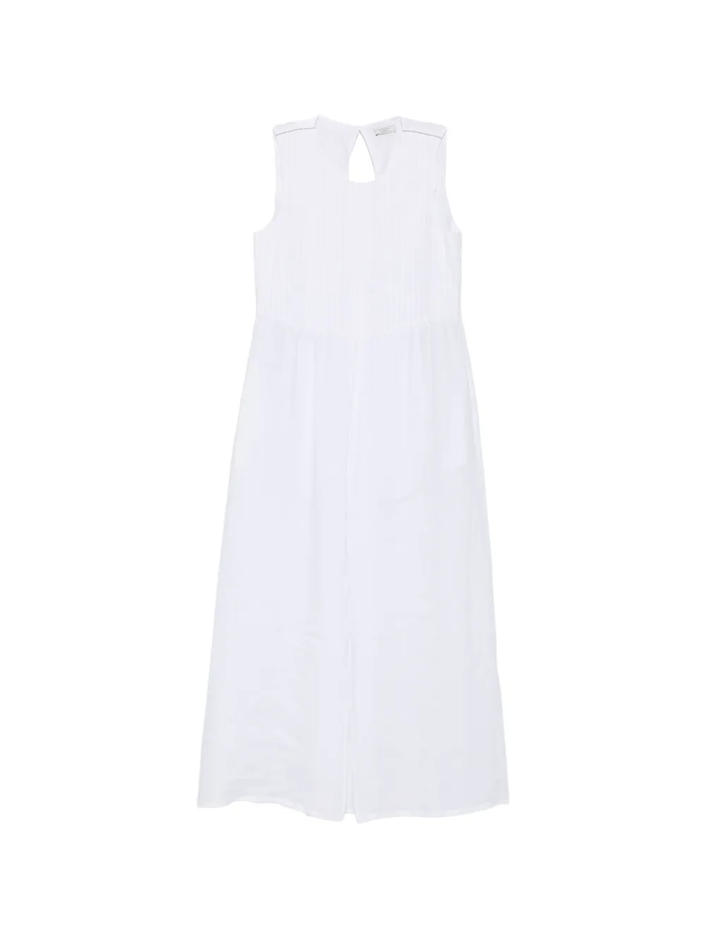 Peserico pleated-bodice sleeveless dress - Bianco