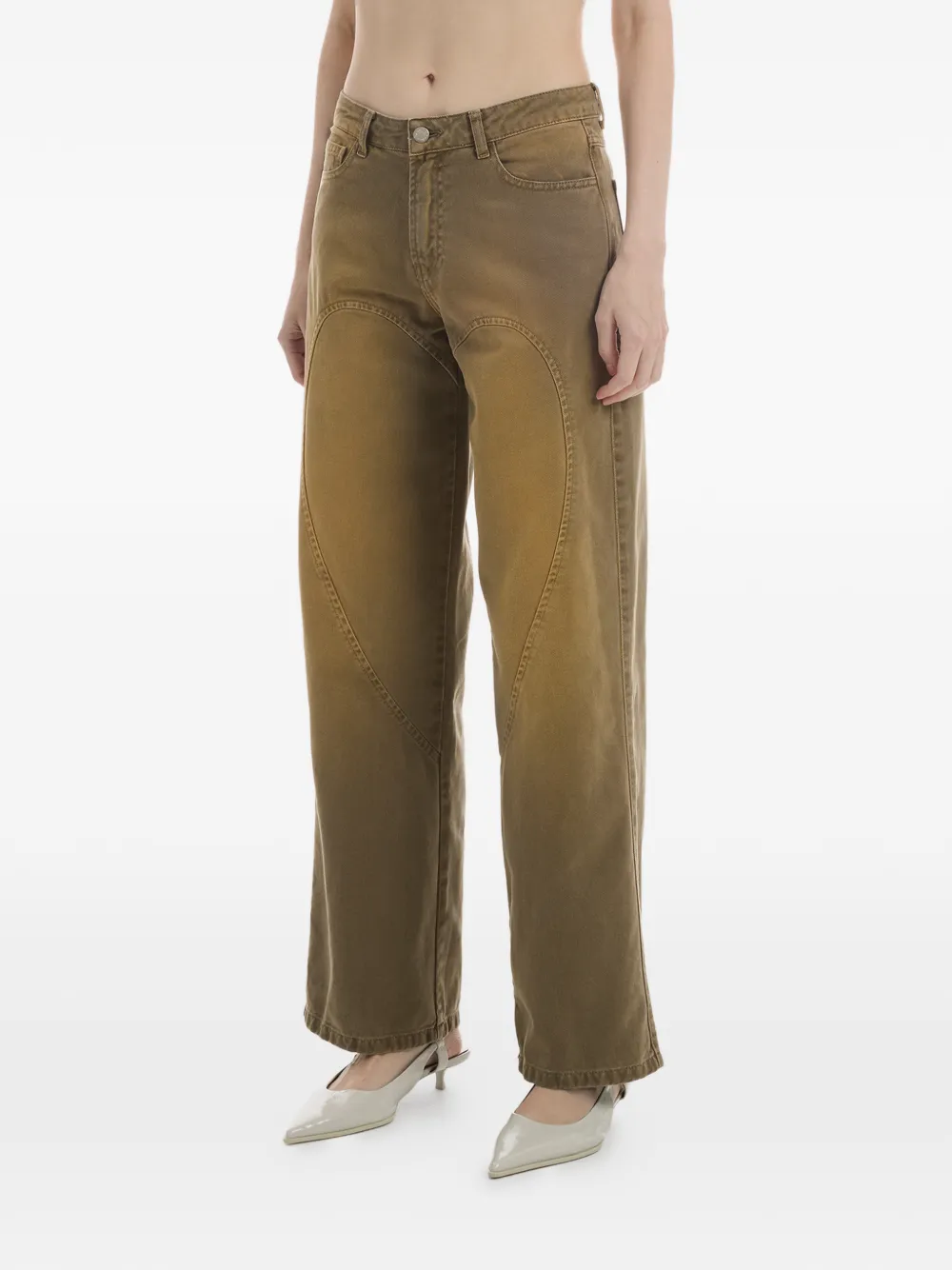 CARNE BOLLENTE Love Pants Forever jeans met stiksels en hartpatroon Bruin