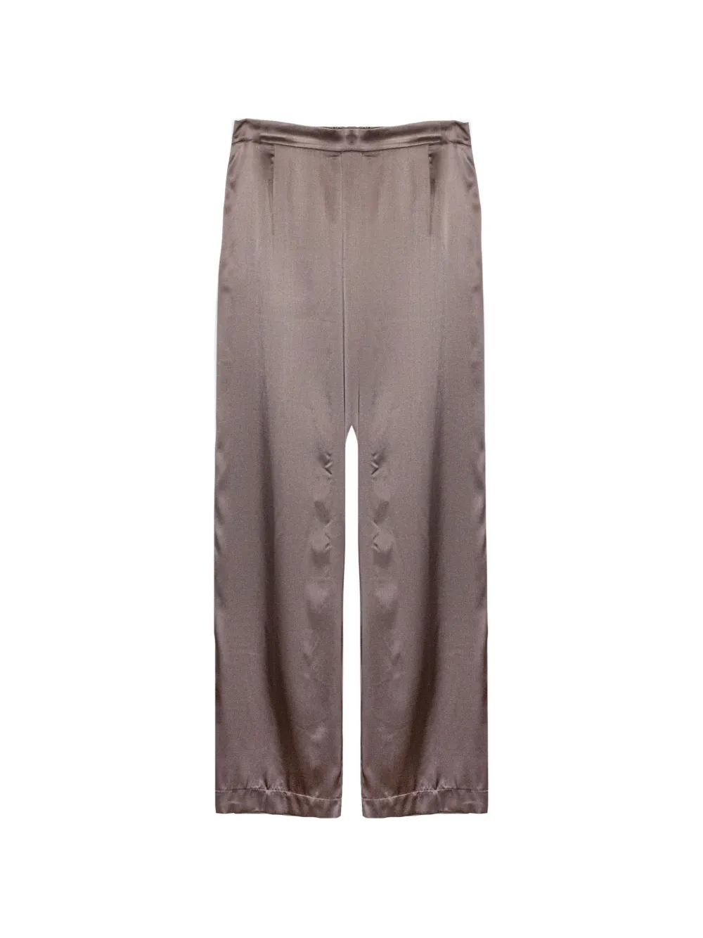 Purotatto satin-finish wide-leg trousers - Marrone