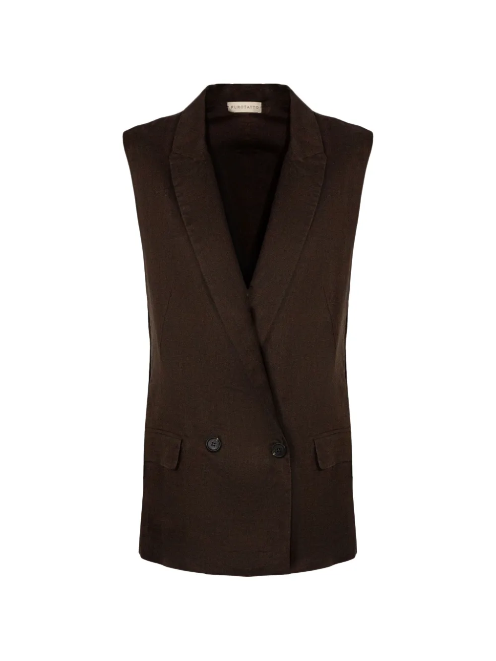 Purotatto linen vest - Braun
