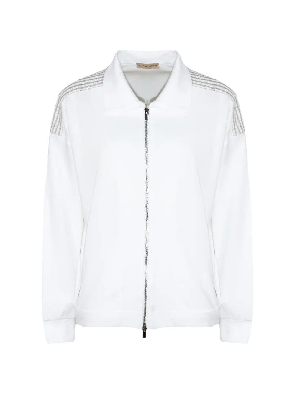 Purotatto cotton zip-up sweatshirt - Weiß