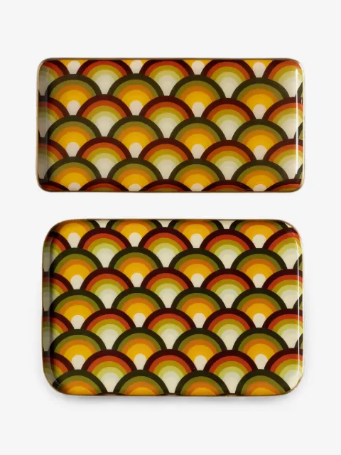 CU I SEEYOU geometric-print trays (set of two)