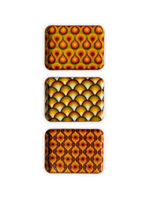 CU I SEEYOU Groovy geometric-print trays (set of three)