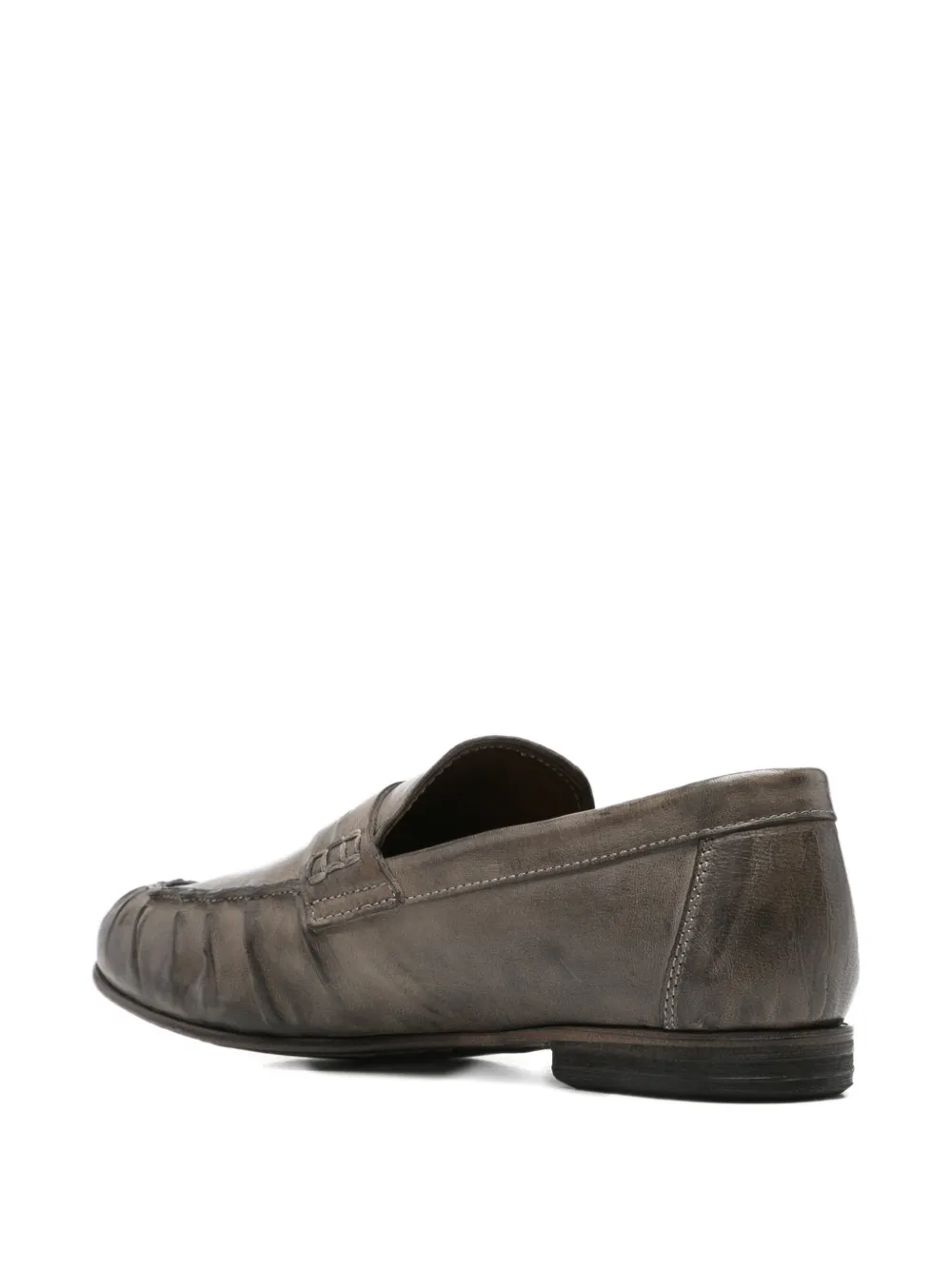LeQarant gathered leather loafers Grijs