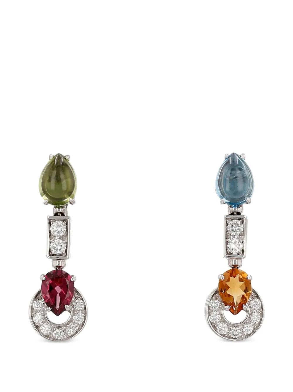 Bvlgari Pre-Owned 2010s Allegra diamond and multi-stone earrings - Silber