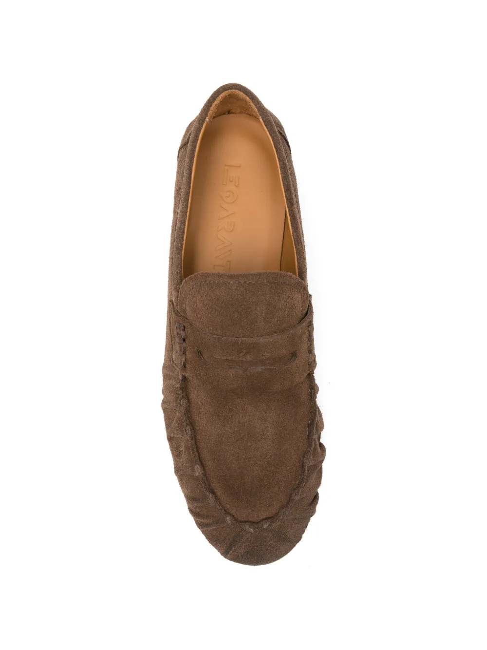 LeQarant whipstitch suede loafers Bruin