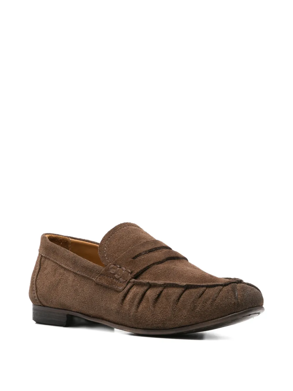 LeQarant whipstitch suede loafers Bruin