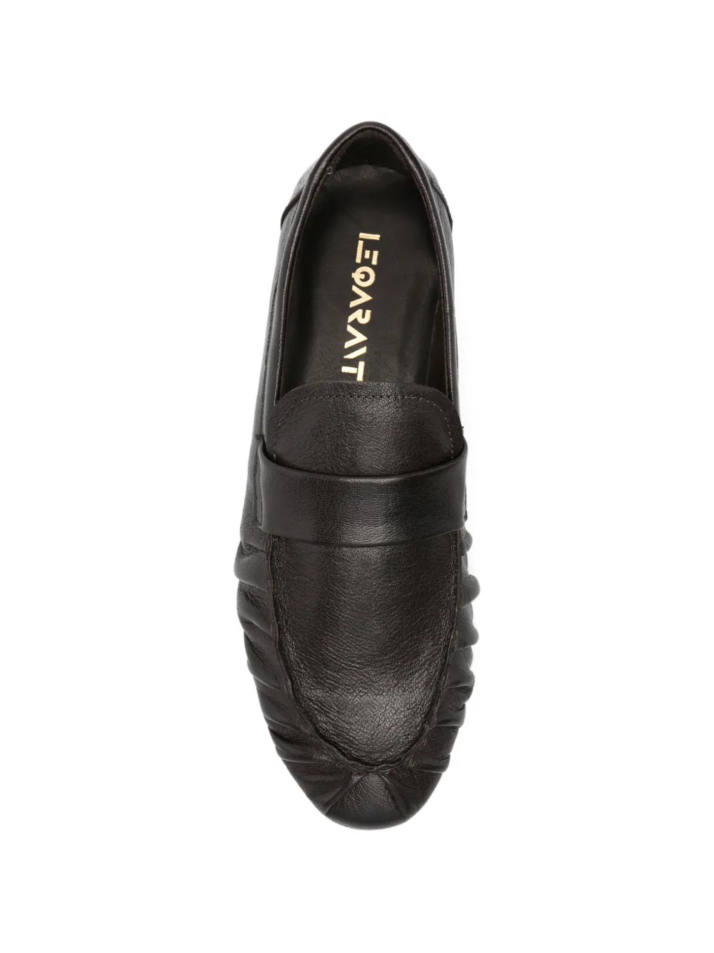 LeQarant ruched leather loafers Bruin
