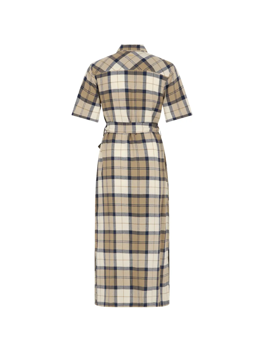 Barbour Fern midi-jurk met tartan ruit Beige