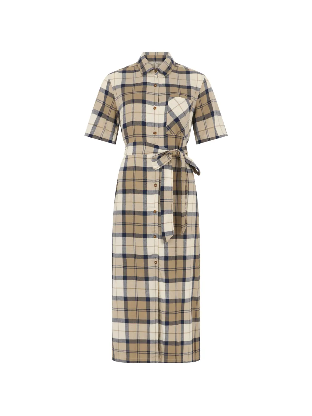 Barbour Fern tartan-print midi dress - Toni neutri