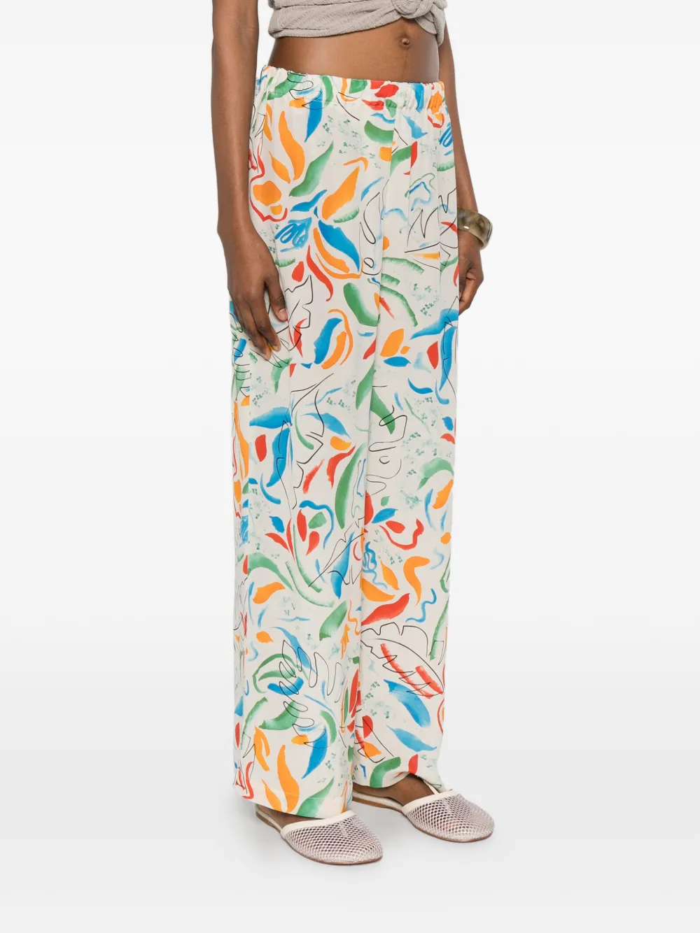 ASPESI Broek met abstract patroon Wit