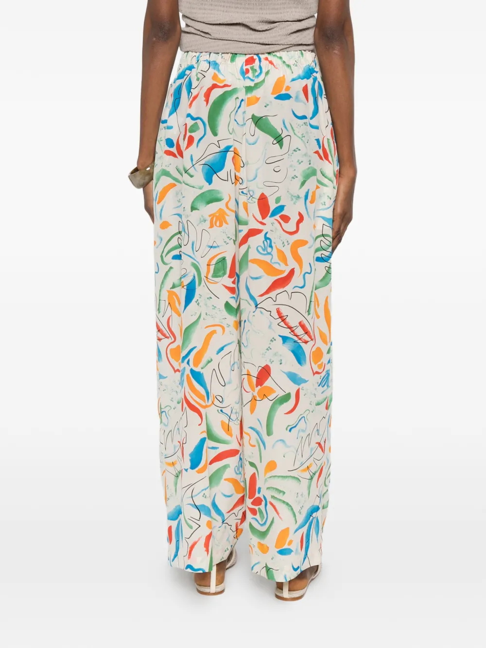 ASPESI Broek met abstract patroon Wit