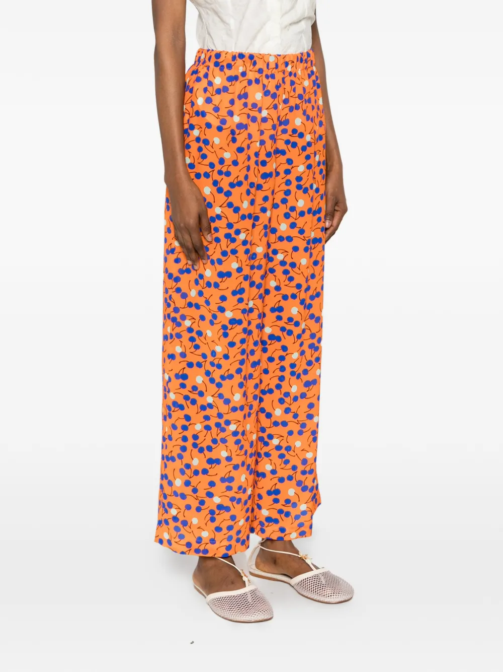  Aspesi Pantalon Imprimé En Soie - Orange 