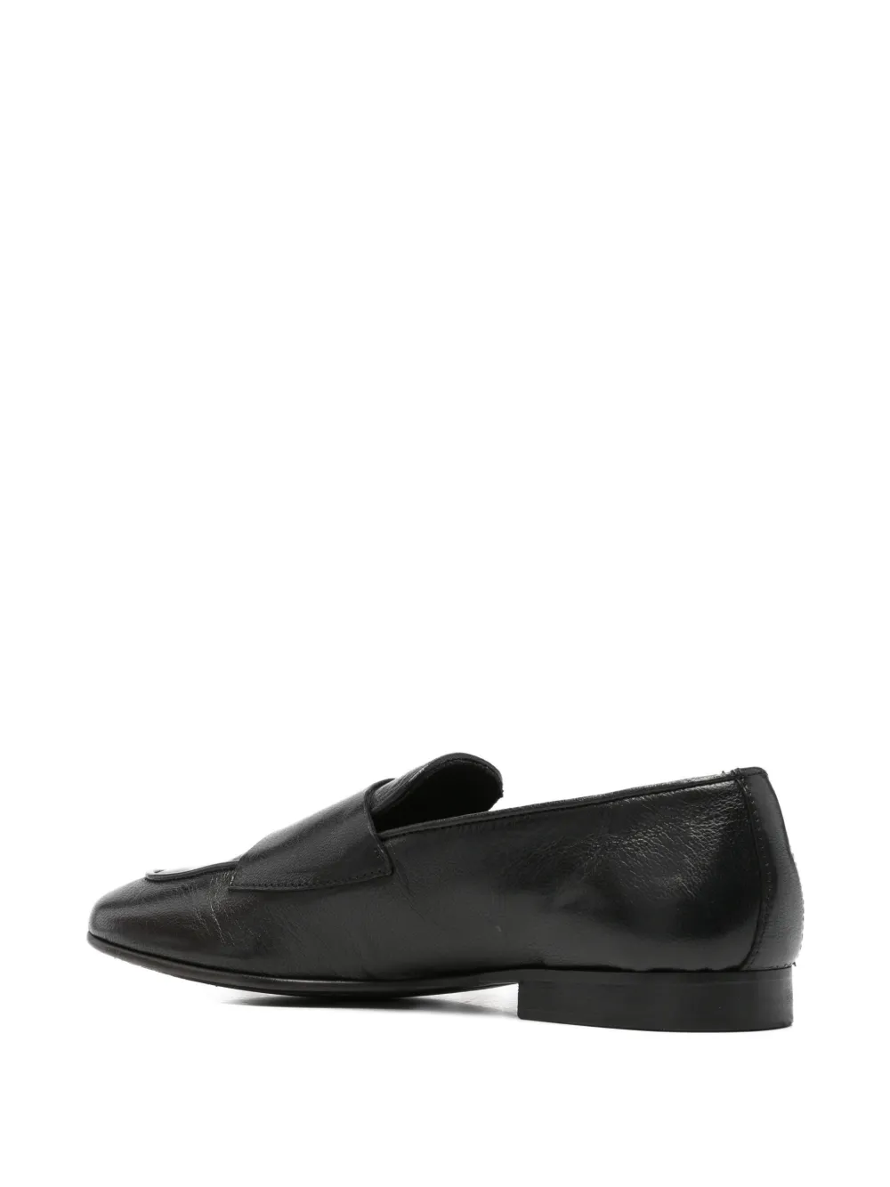 LeQarant grained leather loafers Zwart
