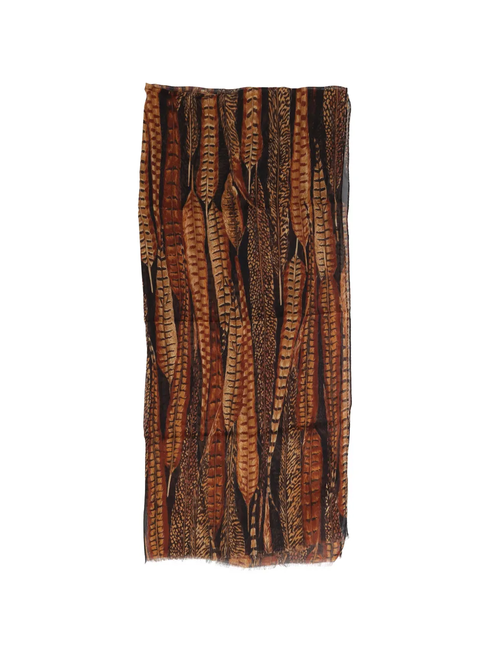 Valentino Garavani Pre-Owned Foulard con stampa piume - Marrone