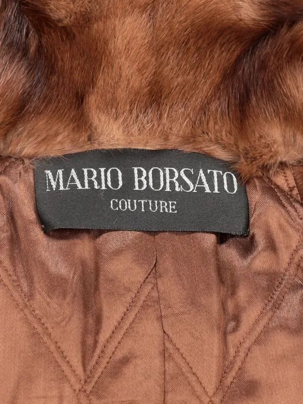 Mario Borsato Vintage ファートリム ベルテッドコート | ブラウン 
