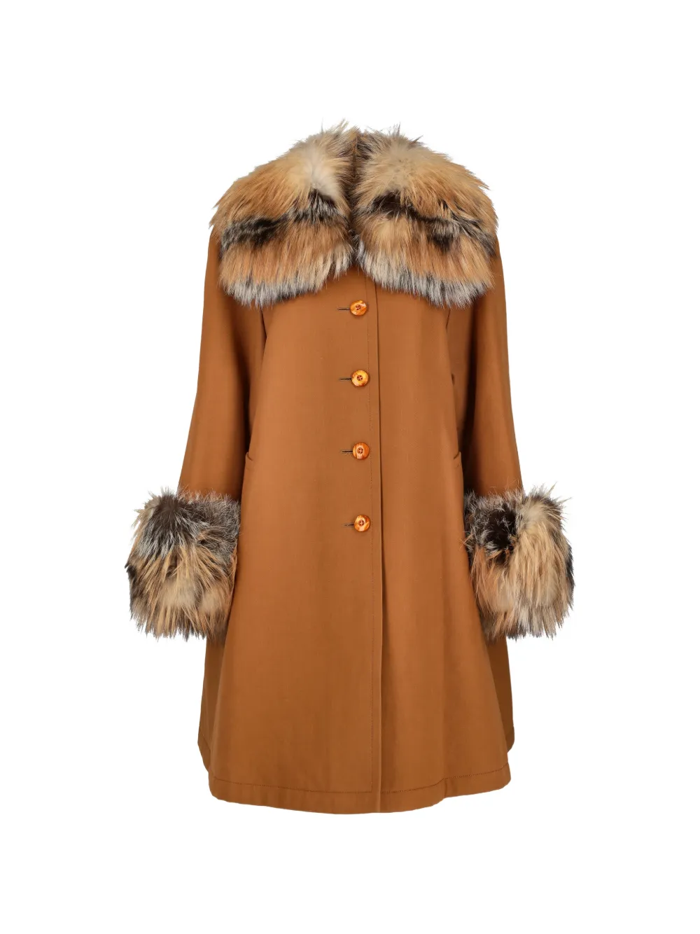 Mario Borsato Vintage faux-fur trim coat - Brown