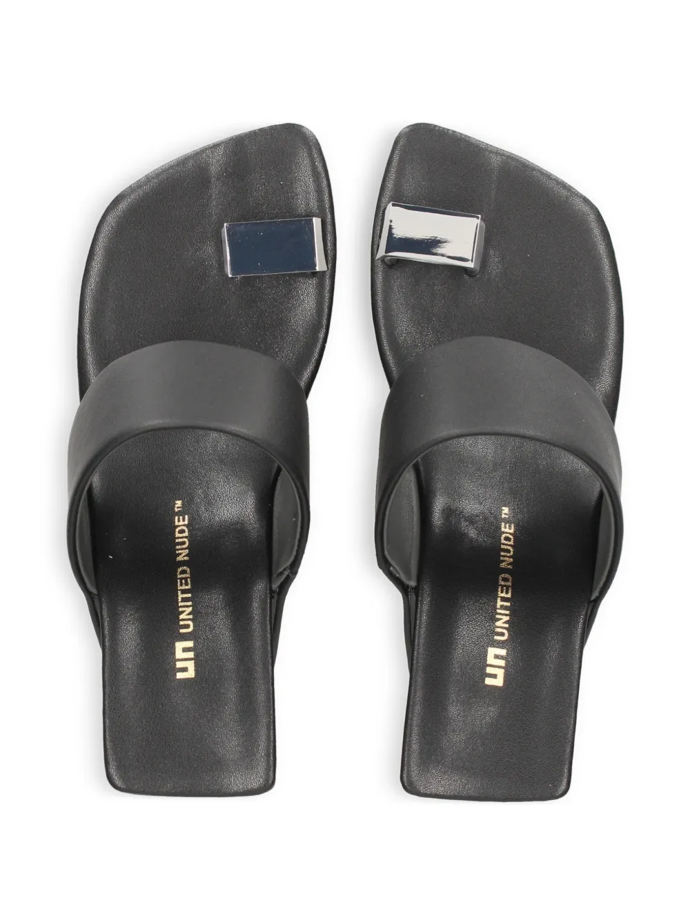 United Nude Loop Toe Hi sandalen me hak en teenring Zwart