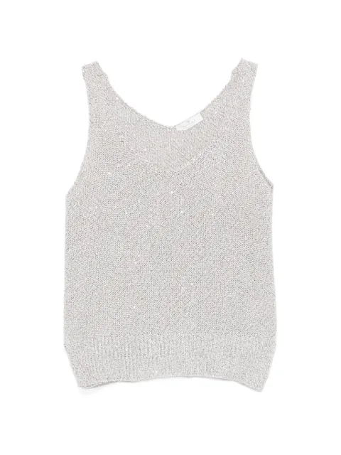 PANICALE ribbed-trim V-neck top