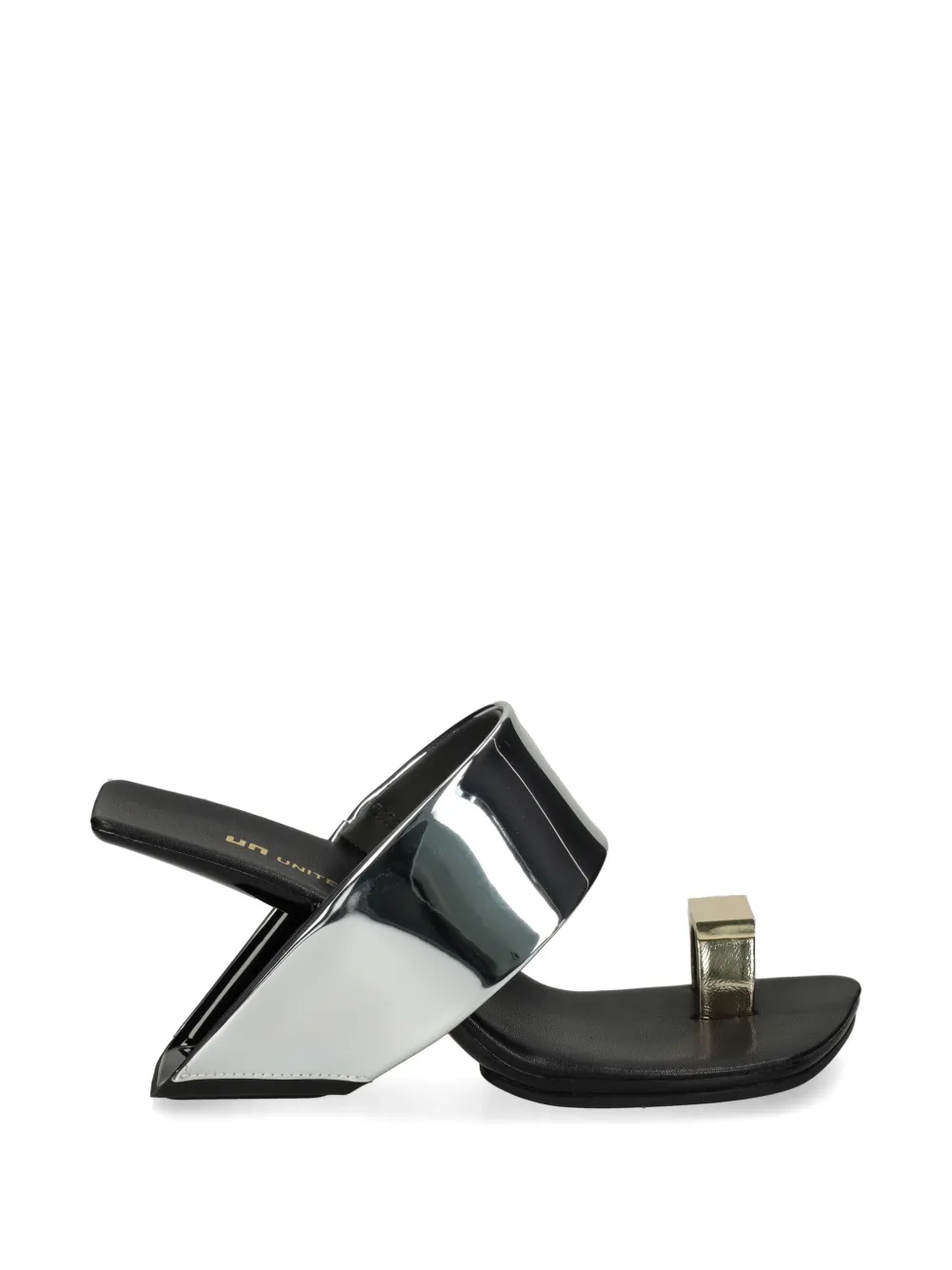 United Nude Loop Toe Hi metallic-effect toe-ring sandals - Argento