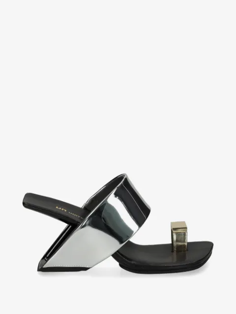 United Nude Loop Toe Hi metallic-effect toe-ring sandals