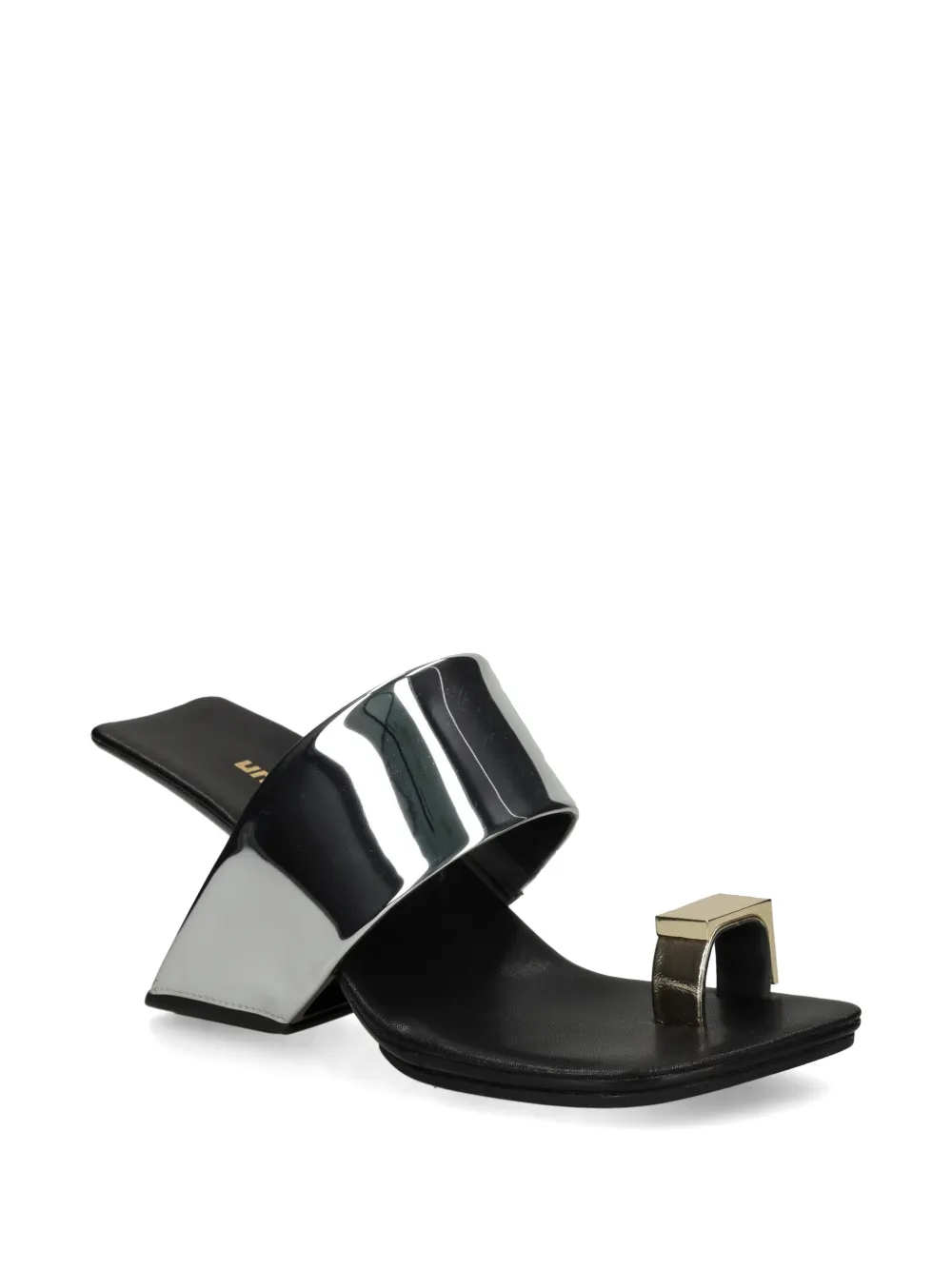 United Nude Loop Toe Hi sandalen met metallic-effect en teenring Zilver