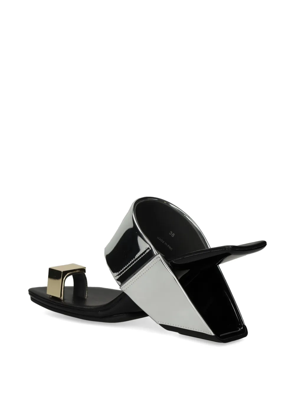 United Nude Loop Toe Hi sandalen met metallic-effect en teenring Zilver