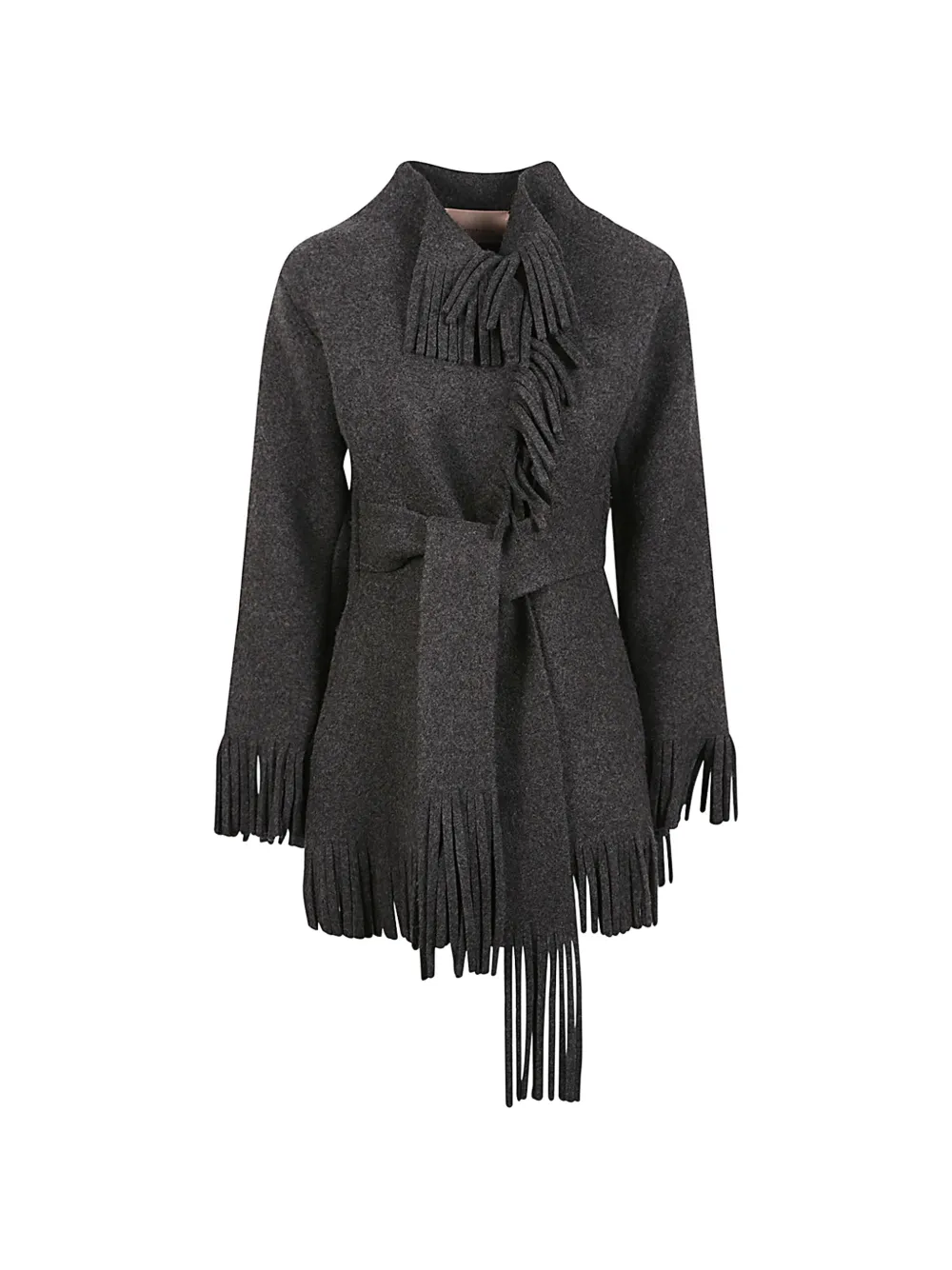 Malin Franke fringe-trim belted coat