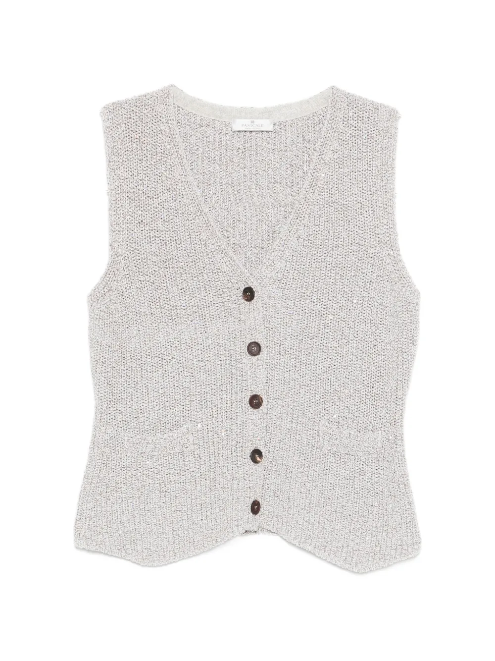 PANICALE sequin-embellished sleeveless cardigan - Toni neutri