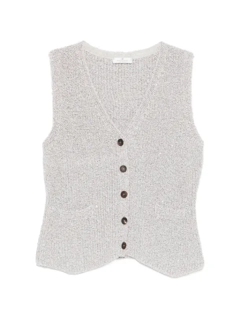 PANICALE — sequin-embellished sleeveless cardigan