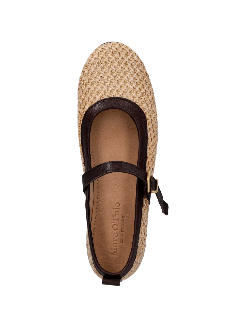 Marc O'Polo woven buckle-fastening ballet flats Beige
