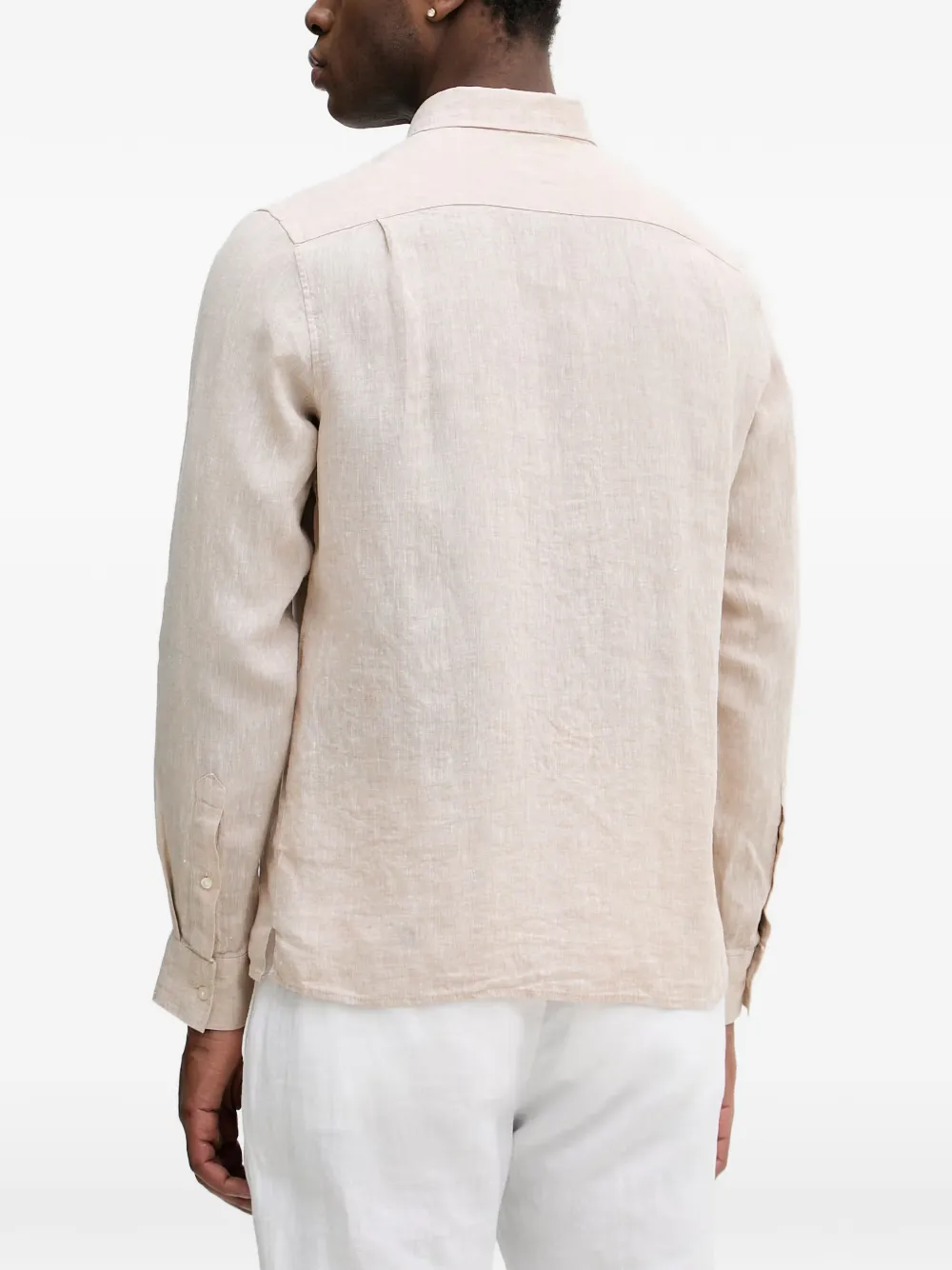 Michael Kors Linnen overhemd met klassieke pasvorm Beige