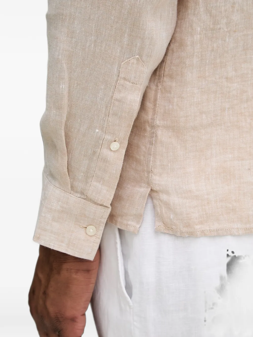 Michael Kors Linnen overhemd met klassieke pasvorm Beige