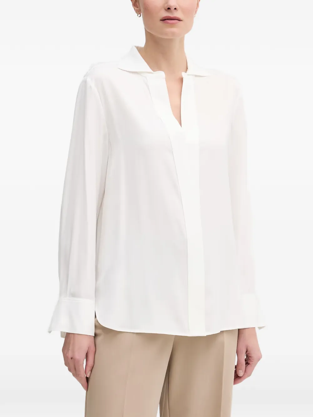 Marc Aurel V-neck long-sleeve blouse