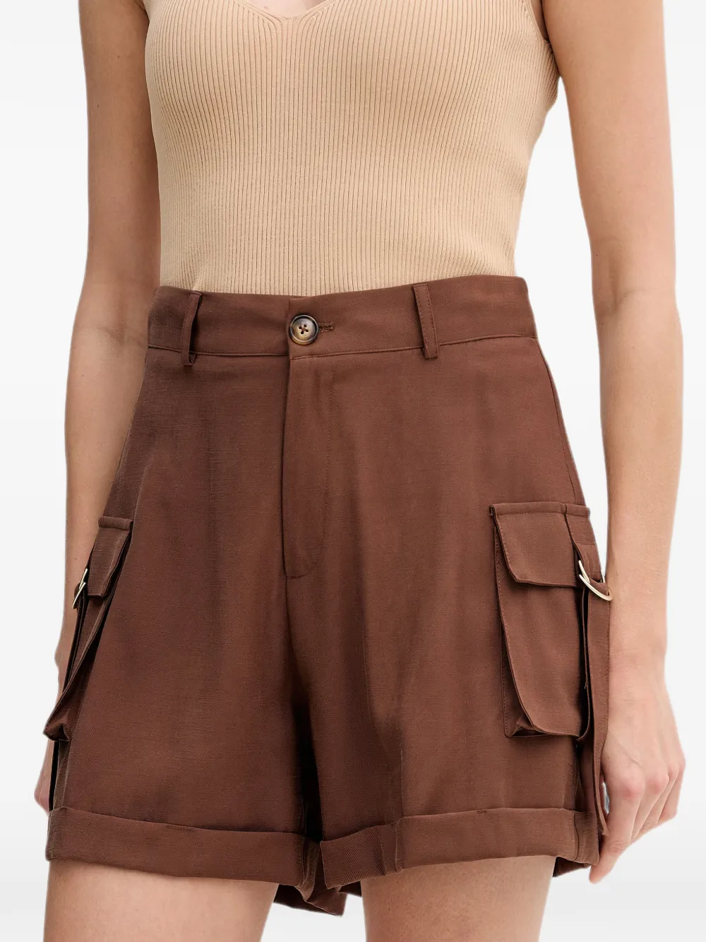 Gaudi cargo turn-up shorts - Marrone