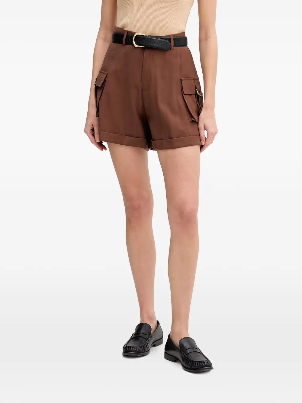Gaudi Cargo shorts met omgeslagen pijpen Bruin