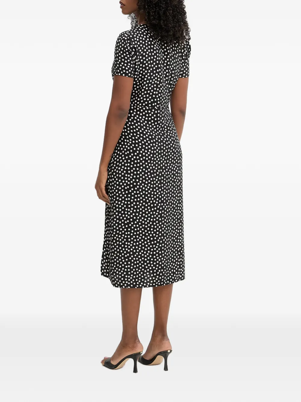 Morgan Midi-jurk met stippen Zwart