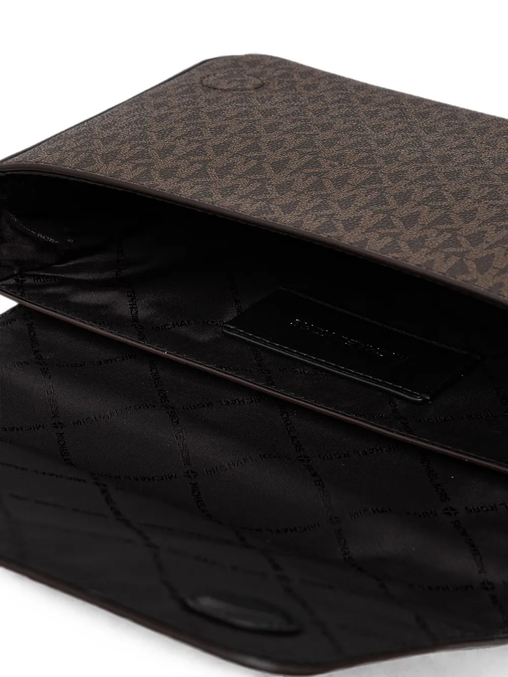 Michael Kors Hudson schoudertas met monogram-print Bruin