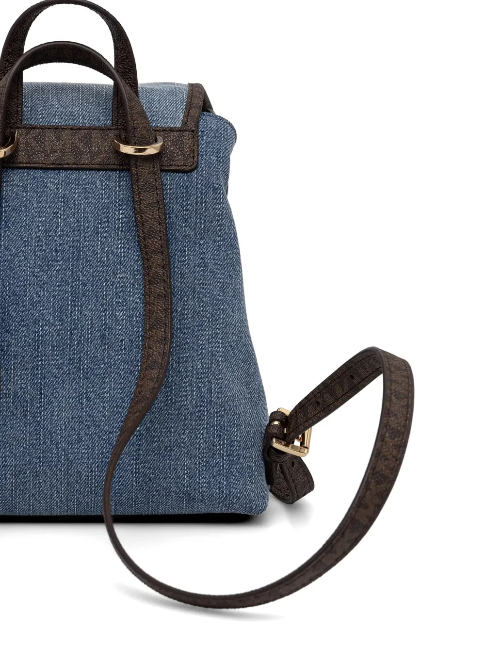 Michael Kors denim buckle-detail backpack Blauw