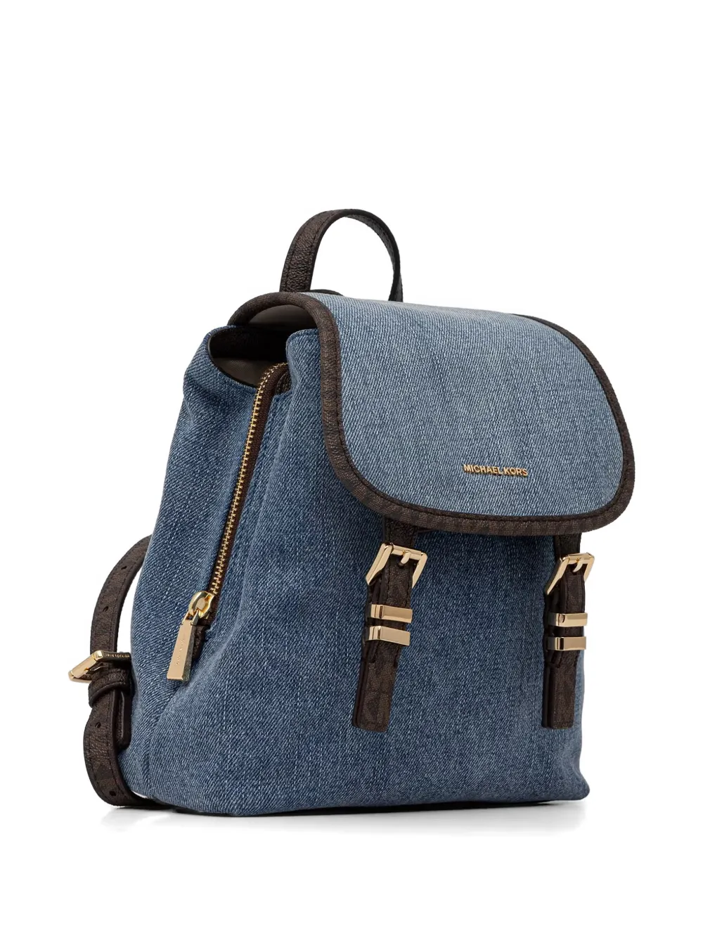 Michael Kors denim buckle-detail backpack Blauw