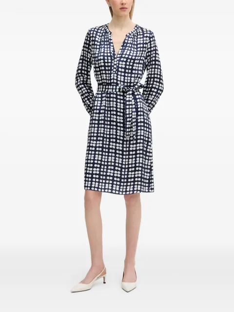 Marc Aurel geometric-print belted midi dress