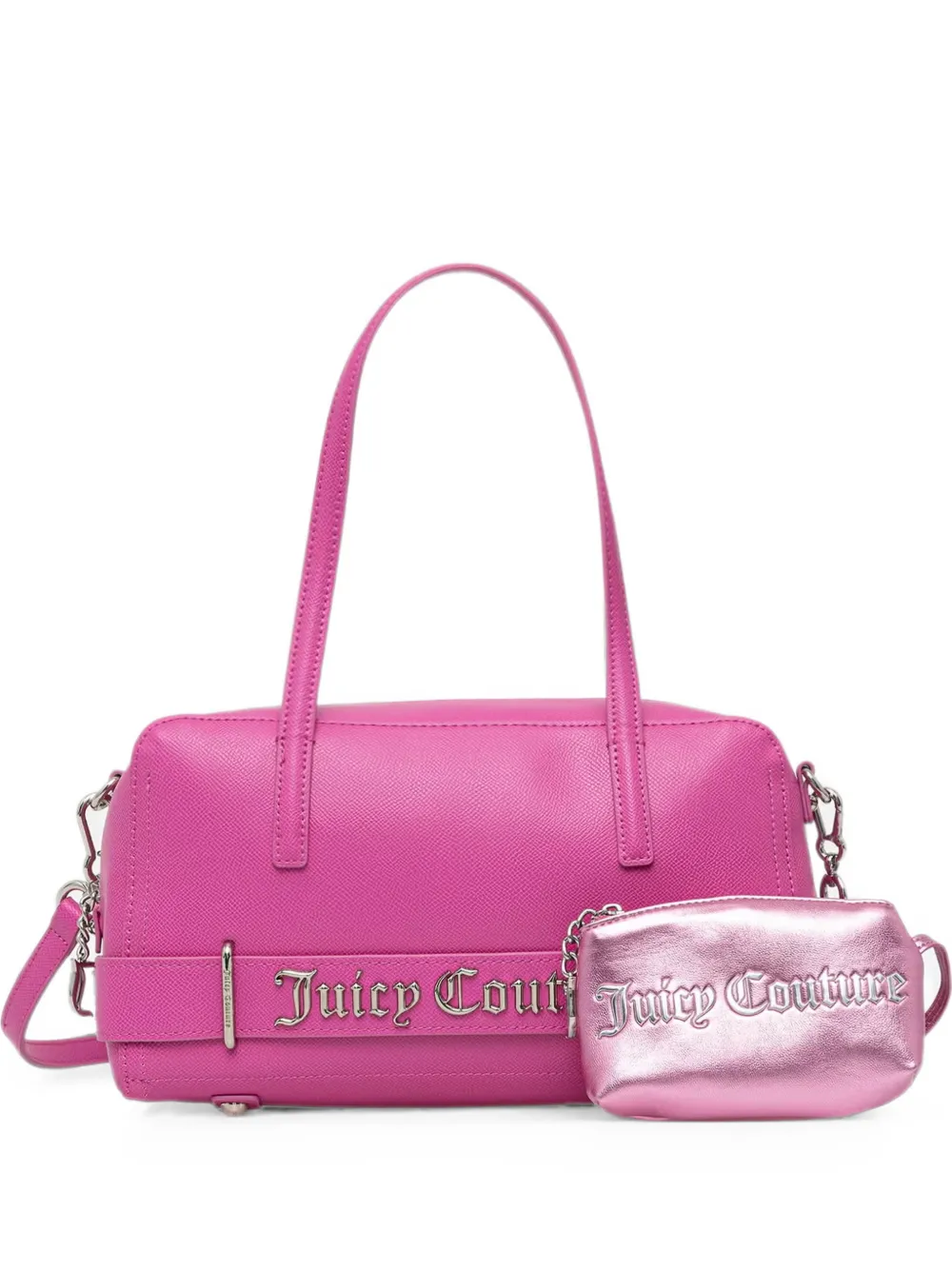 Juicy Couture Borsa a spalla con placca logo - Rosa