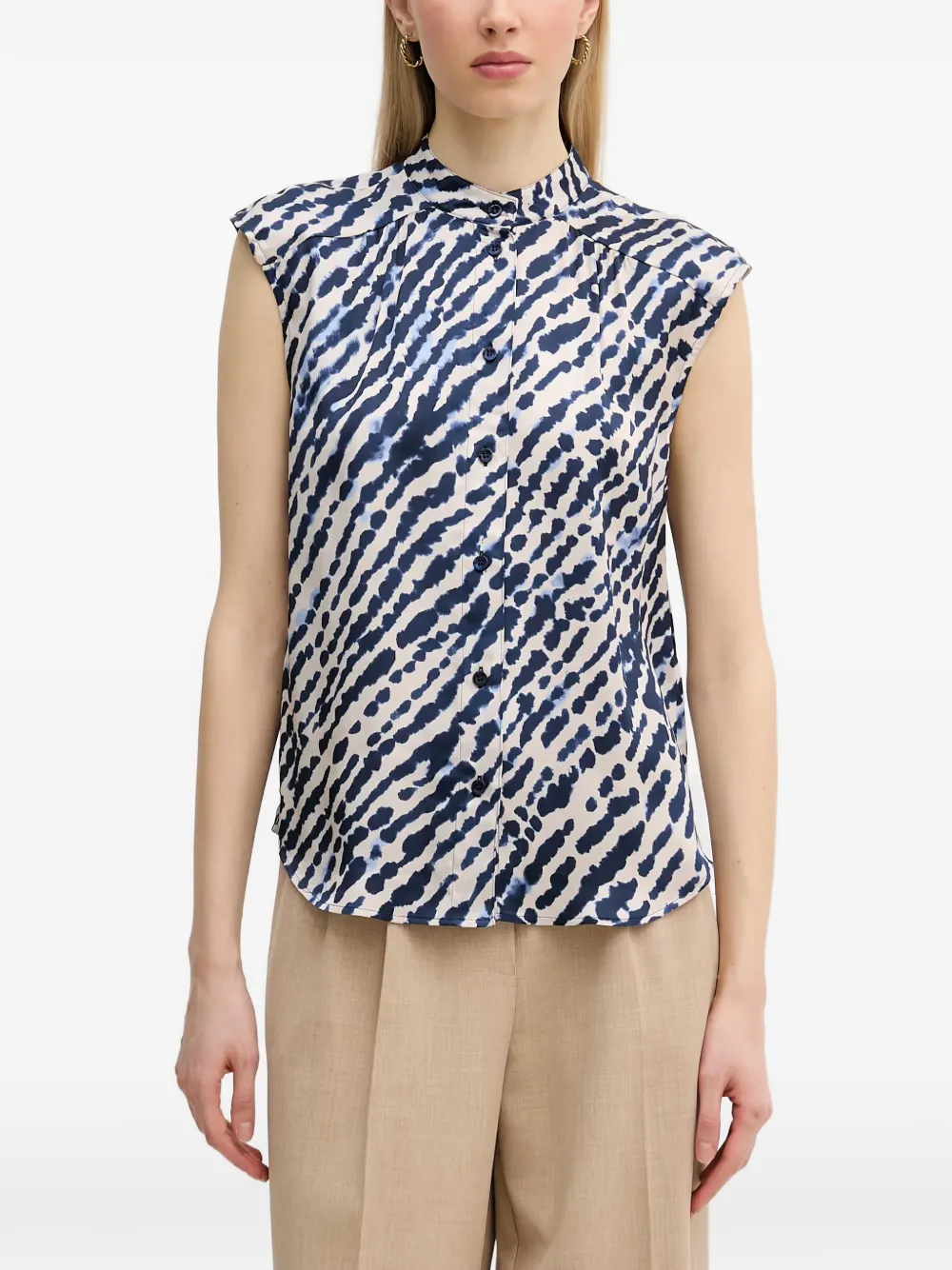 Marc Aurel abstract-print sleeveless shirt